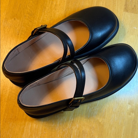 BB Berobello Shoes - Leather Black Mary Jane Flats